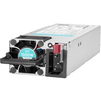 HPE P44412-001 1000W power supply unit, silver with dual cooling fans and black handle, compact 1U design.