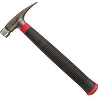 Black and red Hultafors Electricians Hammer with a curved claw and textured grip handle.