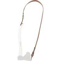Brown Hultafors leather axe sling with adjustable strap and brass buckle.