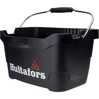 Black Hultafors Tool Bucket with sturdy metal handle and red logo on side.