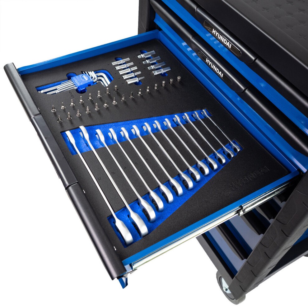 Hyundai 175 Piece 7 Drawer Castor Mounted Roller Tool Chest Cabinet - image 5