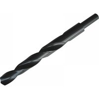 Black Irwin HSS reduced shank drill bit, 14.0mm diameter, 160mm length, spiral flutes, cylindrical shank.