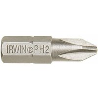 Irwin Phillips Insert Bit Ph2 25mm, silver steel with engraved branding, pack of 2.