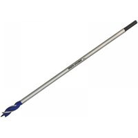 Irwin Blue Groove 6X long wood bit, silver shaft with blue spiral tip, 16 x 400mm size.