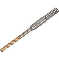Silver and gold Irwin Speedhammer Quad drill bit, 6.0 x 110mm, with spiral flutes and SDS-plus shank.