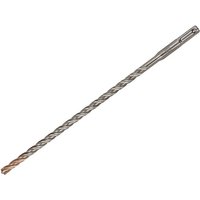 Irwin Speedhammer Quad Drill Bit, 8.0 x 260mm, silver with spiral fluting and pointed tip for masonry drilling.