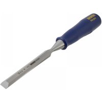 Bevel edge chisel with blue handle, silver blade, and Irwin® Marples® branding, 13mm width.