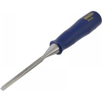 Irwin Marples bevel edge chisel with blue handle and 6mm steel blade.