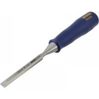 Bevel edge chisel with a 10mm blade and blue ergonomic handle, featuring Irwin® Marples® branding.