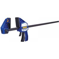 Blue and black Irwin Quick-Grip clamp with 900mm bar and ergonomic handle.