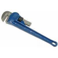Blue Irwin Record T350/48 pipe wrench with adjustable jaw and long handle, 120cm length.