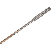 Irwin Speedhammer SDS Plus drill bit, silver with spiral fluting and pointed masonry tip.