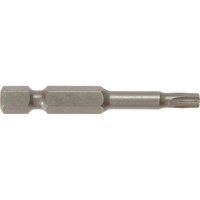 Gray Irwin Torx power screwdriver bit with hex shank and star-shaped tip.