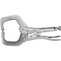 Silver Irwin Vise-Grip locking C-clamp with regular tips, 150mm size, featuring adjustable screw and release lever.