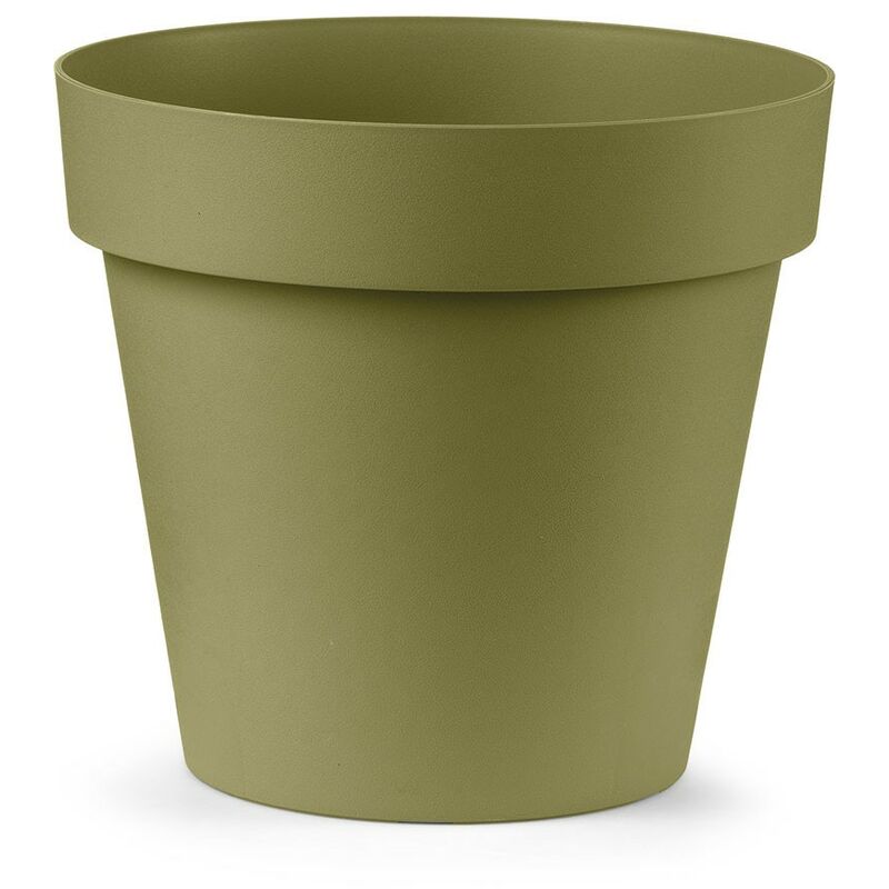 Night blue Cleo planter with a smooth, matte finish, 40cm in diameter, featuring a modern design and convenient wheels for easy mobility.