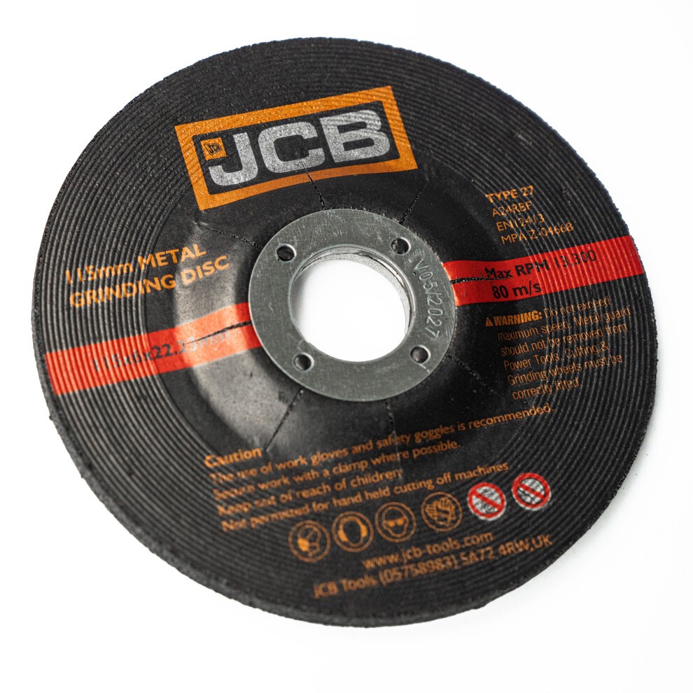 JCB Metal Grinding Discs 115mm (4 1/2'') x 22.23mm Metal Grinding Discs, 5 Pack - image 2