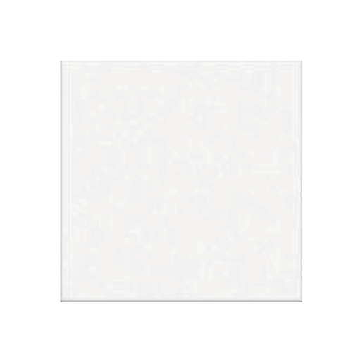Glossy white ceramic tile, 150x150 mm, featuring a smooth surface and clean edges, ideal for modern interior design applications.