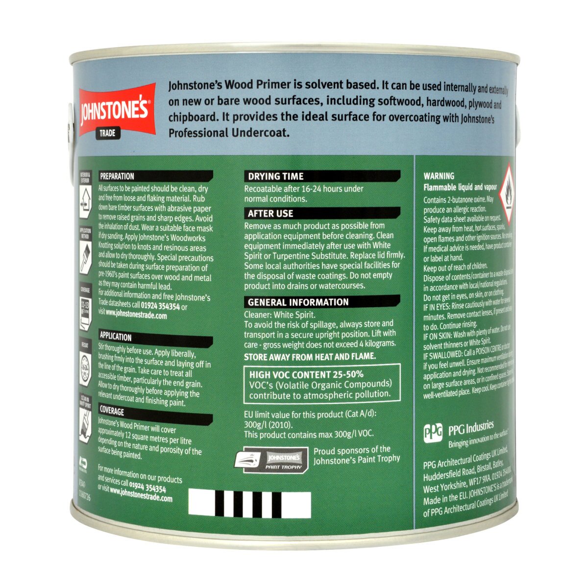 Johnstone's Trade White Wood Primer 2.5L - image 2