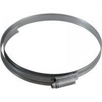 Zinc-protected Jubilee hose clip, silver, adjustable 184-216mm, with slotted screw for tightening, smooth band edges.