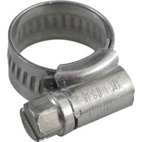 Jubilee zinc plated hose clip with slotted hex head screw and ridged band design.