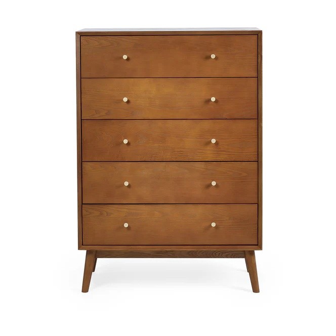 Julian Bowen Lowry 5 Drawer Cherry Ash Chest of Drawers - image 2