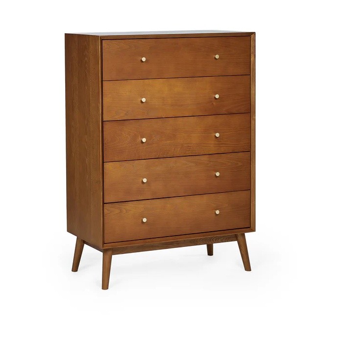 Julian Bowen Lowry 5 Drawer Cherry Ash Chest of Drawers - image 3