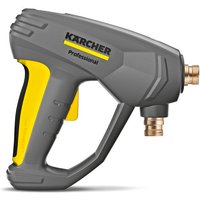 Gray Kärcher Easy!force Trigger Gun with yellow accents and brass connectors.
