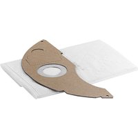 Kärcher vacuum cleaner bags for NT 22/1, pack of 5, white with brown cardboard attachment.