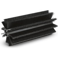 Black Kärcher roller brush with dense bristles and a central metal rod for moisture-proof cleaning.
