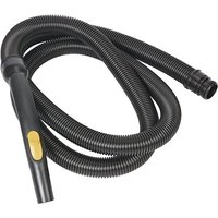 Black Kärcher vacuum hose with elbow joint, 2.5 m length, ribbed texture, yellow accent on handle.