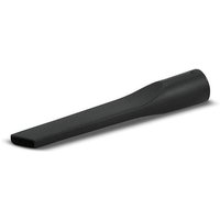 Black Karcher crevice tool with a narrow, elongated nozzle and smooth finish, designed for precision cleaning.