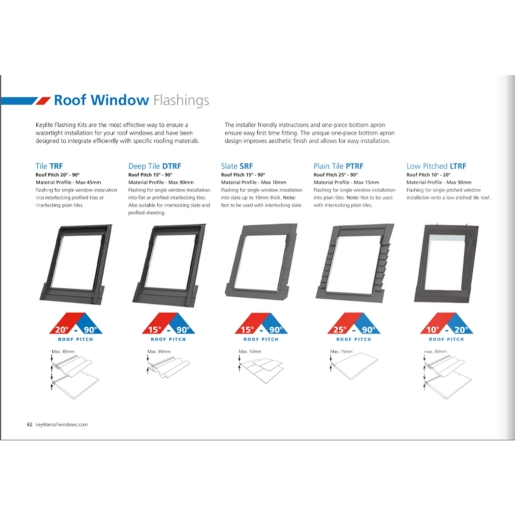 Keylite Deep Tile Roof Flashing 780mm x 980mm DTRF04 - image 2