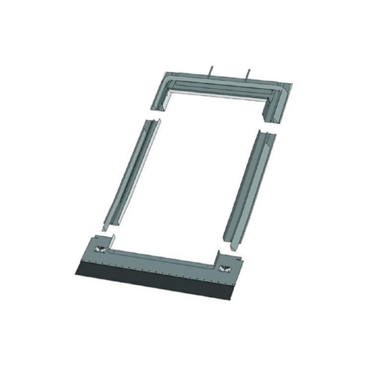 Keylite Deep Tile Roof Flashing in grey, measuring 940mm x 1600mm, features a robust design with multiple flanges for secure installation on tiled roofs.