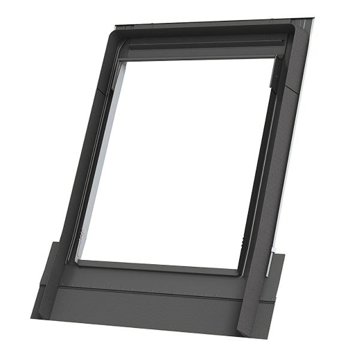 Keylite Tile Roof Flashing, 550mm x 1180mm, features a sleek black frame with a durable material designed for waterproofing and seamless integration with tile roofs.