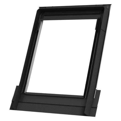 Keylite Tile Roof Flashing in black, measuring 550mm x 980mm, features a sturdy design with a smooth frame and integrated weatherproofing for effective roof sealing.