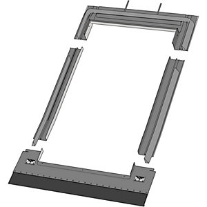 Keylite Tile Roof Flashing in grey, measuring 780mm x 980mm, features durable material with a rectangular shape and integrated sealing edges for effective waterproofing.