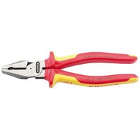 Knipex 200mm insulated pliers with red and yellow handles, high leverage design, and robust gripping jaws.