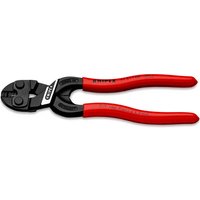 Black Knipex CoBolt compact bolt cutter with red ergonomic handles and angled cutting edges.