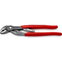 Knipex Smart Grip water pump pliers with red handles and adjustable jaw, featuring a sleek metallic finish.