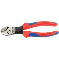 Knipex Twinforce® 185mm diagonal cutters with red and blue ergonomic handles and shiny silver cutting blades.