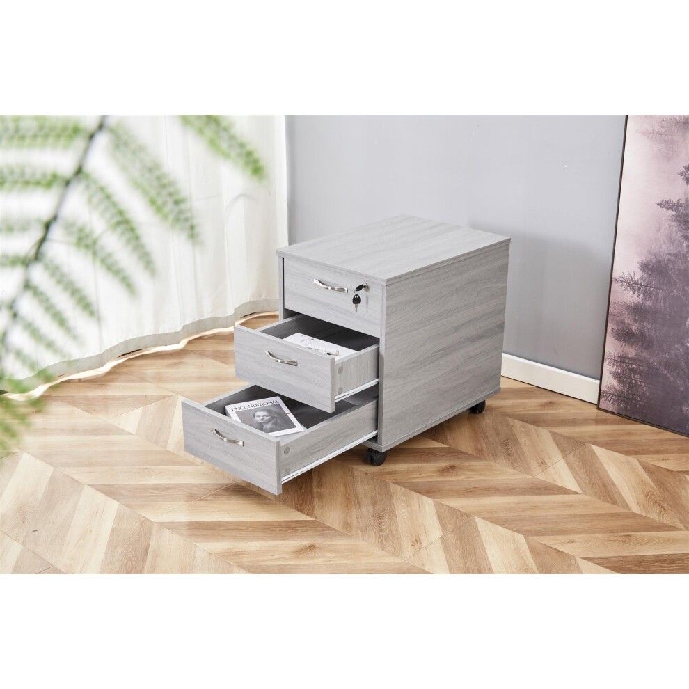 Kosy Koala 3 Drawer Grey Under Desk Drawer Unit - image 5