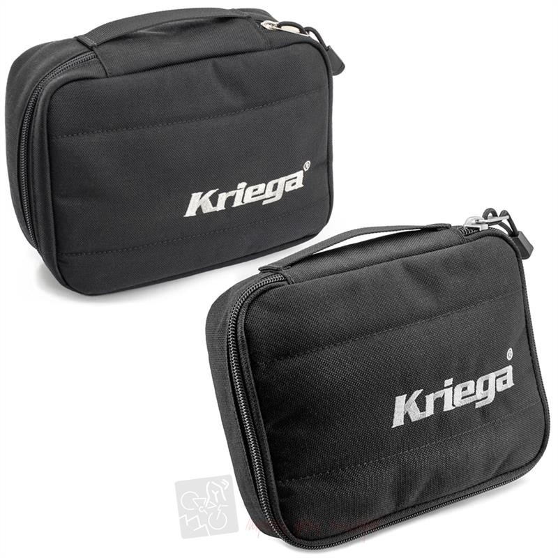 Black Kriega Organizer bag with a 2 L capacity, featuring a durable fabric, zip closure, and the Kriega logo prominently displayed on the front.