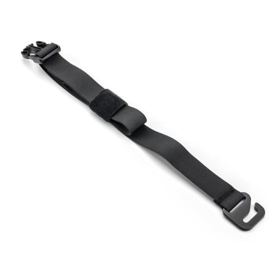 Black nylon strap with a hook and loop fastener, featuring a sturdy metal hook for secure attachment, designed as a replacement for the Kriega US-40 Drypack.