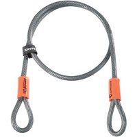 Grey Kryptonite cable lock with orange accents, 10 mm thick, 120 cm long, looped ends for securing.