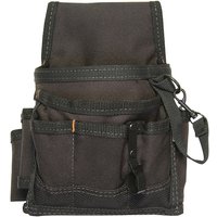Black Kuny's electrician's pouch with 9 pockets, reinforced stitching, and adjustable strap.