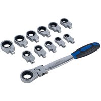 Laser 8872 Multi Head Ratchet Spanner Set with silver heads and black-blue handle.
