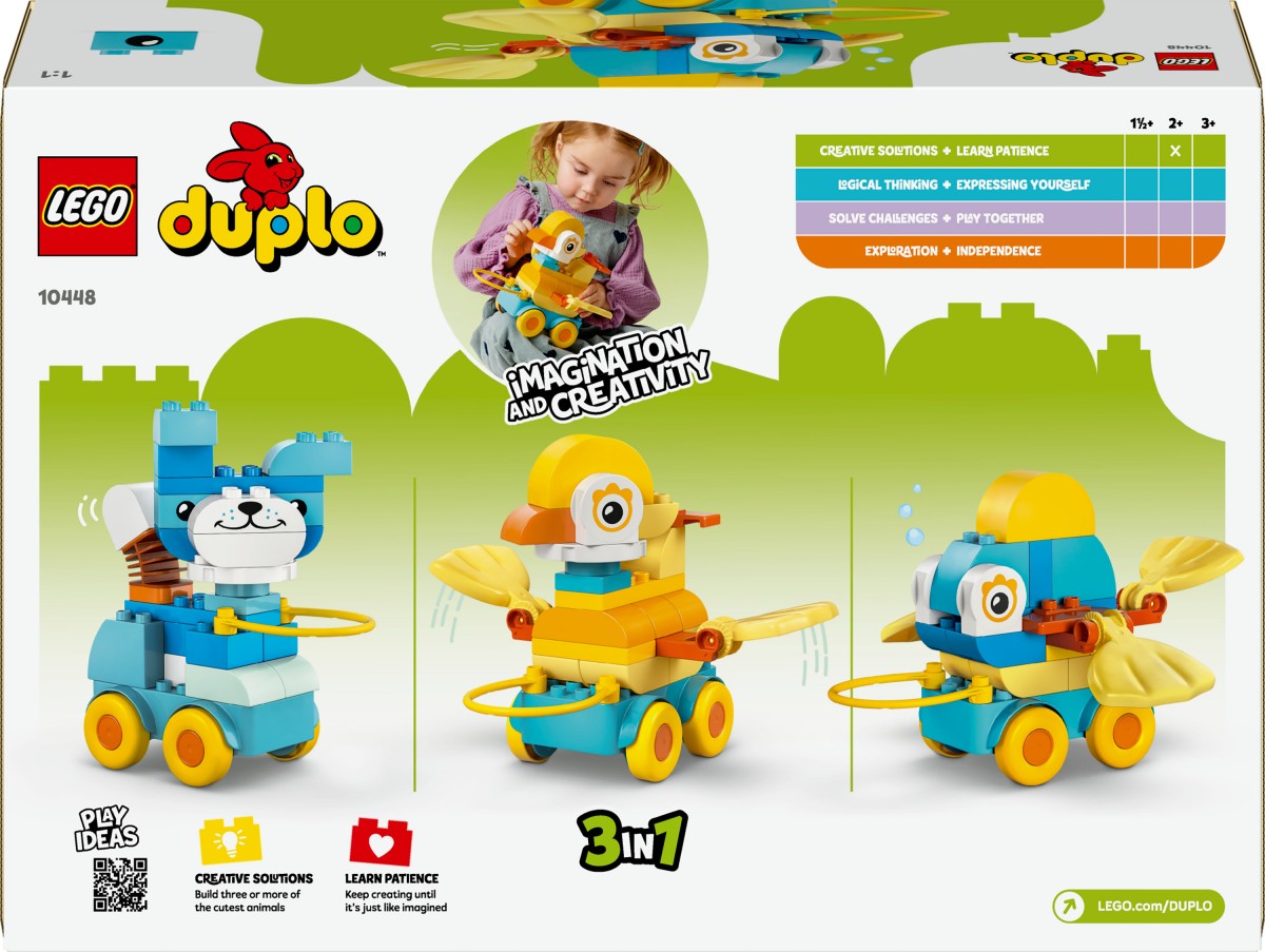 LEGO Duplo 3 In 1 Animals On Wheels Construction Set 10448 - image 3