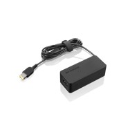 Black Lenovo 0B47005 power adapter with a compact design, featuring a USB-C connector and a long cable, suitable for indoor use with a 90 W output.