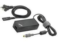 Black Lenovo 40Y7659 power adapter with a rectangular design, featuring a power input cord and a connector cable, designed for indoor use with a 90 W output.
