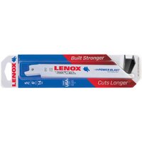 Lenox 14TPI thick metal cutting reciprocating saw blades in white packaging with blue and red branding.